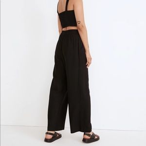 NWT Madewell Breezewoven Pull-On High-Rise Straight Pants Black M